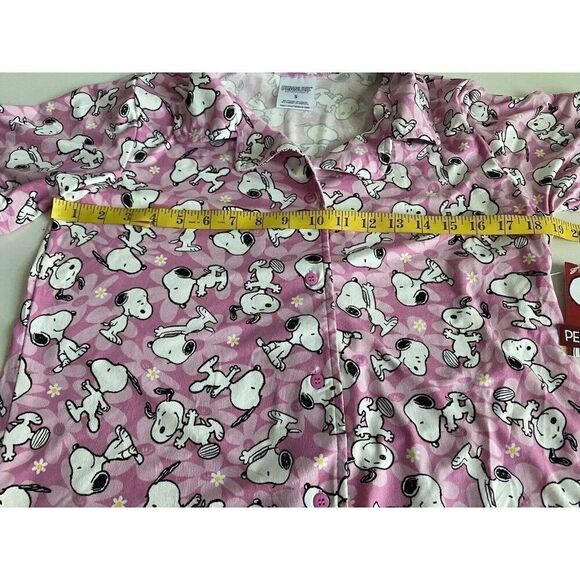 Peanuts SNOOPY Pink Women’s Sz S Pajama PJ Set Pants Long Sleeve Soft Daisies - Picture 5 of 10